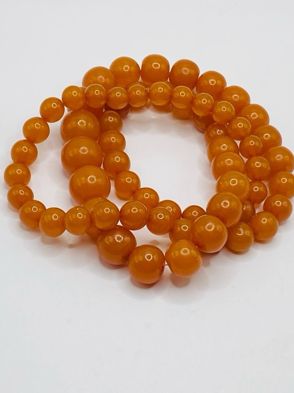Vintage Soviet Amber Beads Necklace Kaliningrad 64 grams