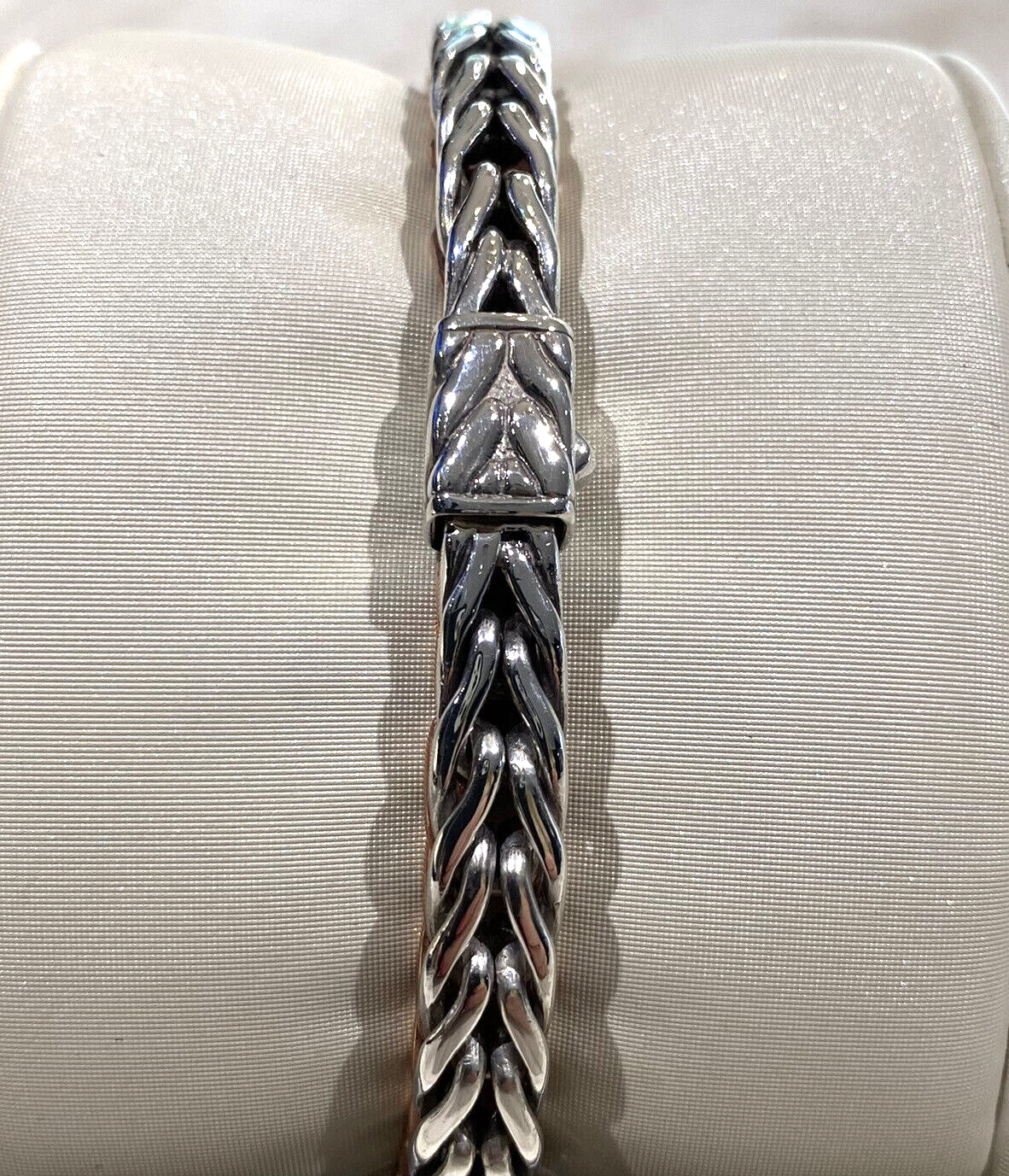 John Hardy sterling silver & copper spiga wheat chain bracelet, 5mm width.