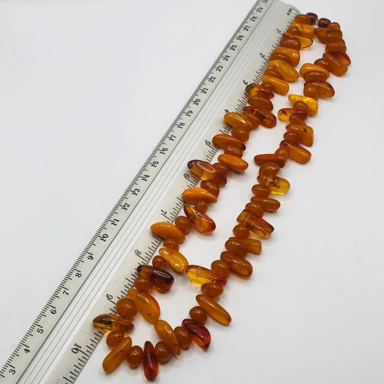 Ukrainian Butterscotch Genuine Amber Beads Necklace 44g 20″ length