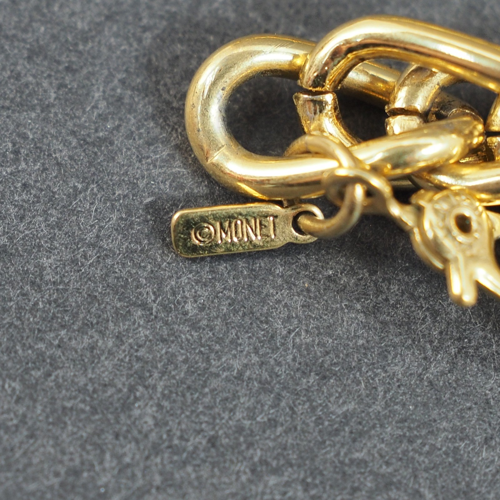 Monet Necklace Wheat Link Gold Tone 36″ Thick Chunky Braided Chain Heavy Vintage