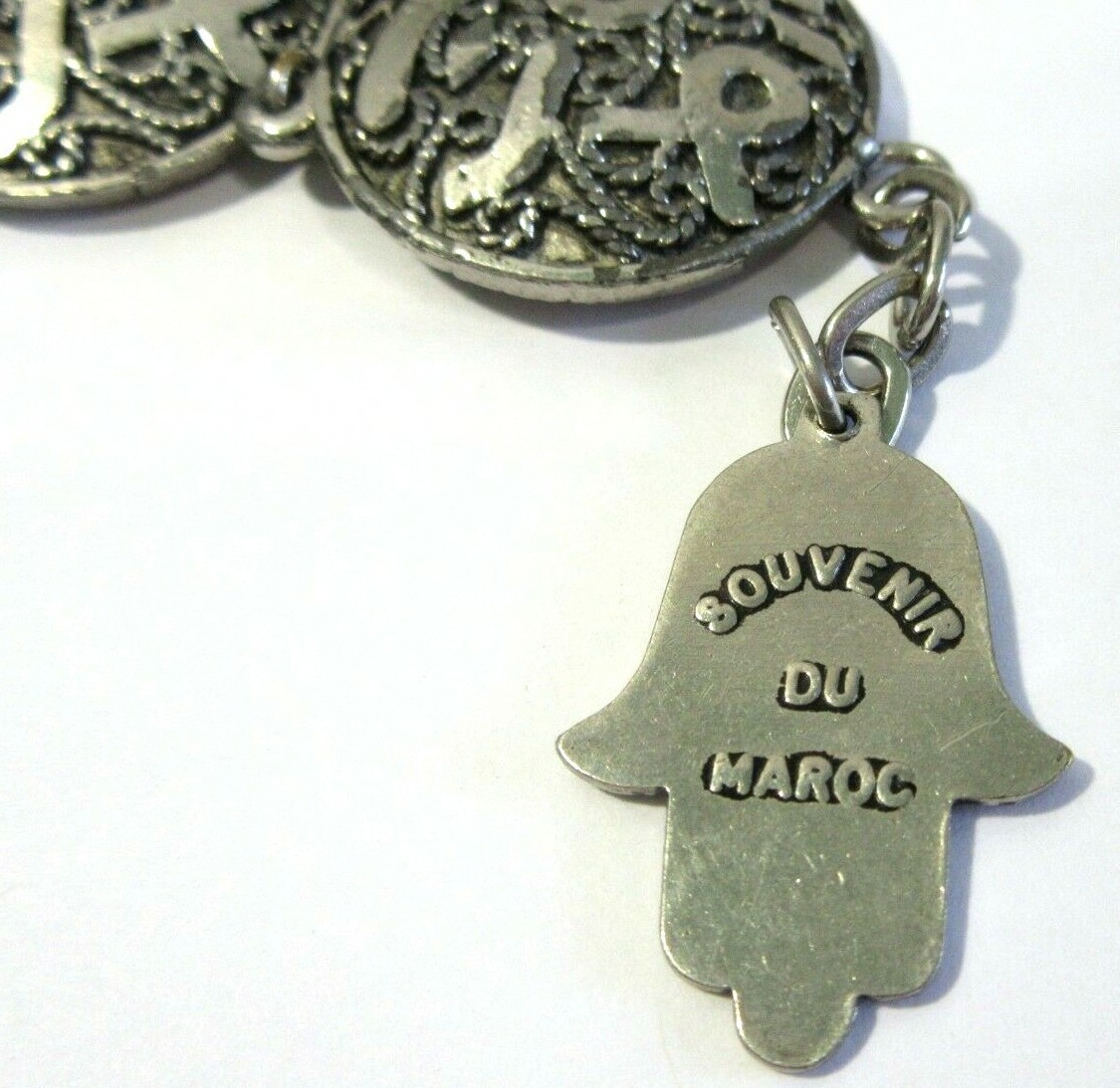 VINTAGE HAMSA HAND CHARM PROTECTION BRACELET SOUVENIR MOROCCO
