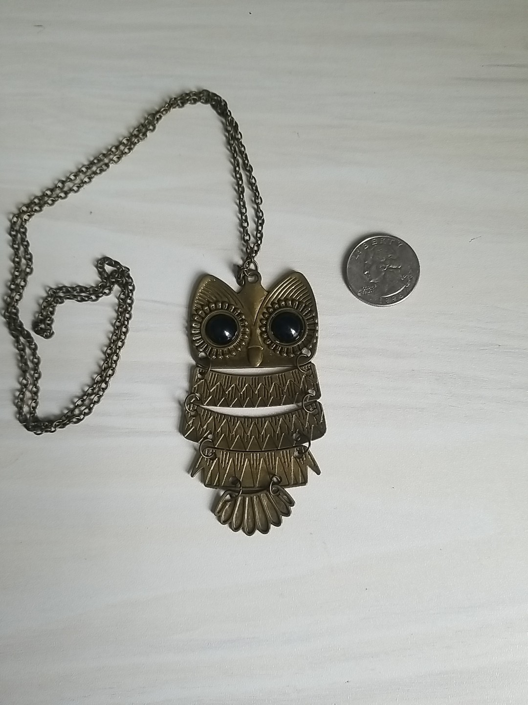 vintage articulated owl pendant necklace (Brand new)