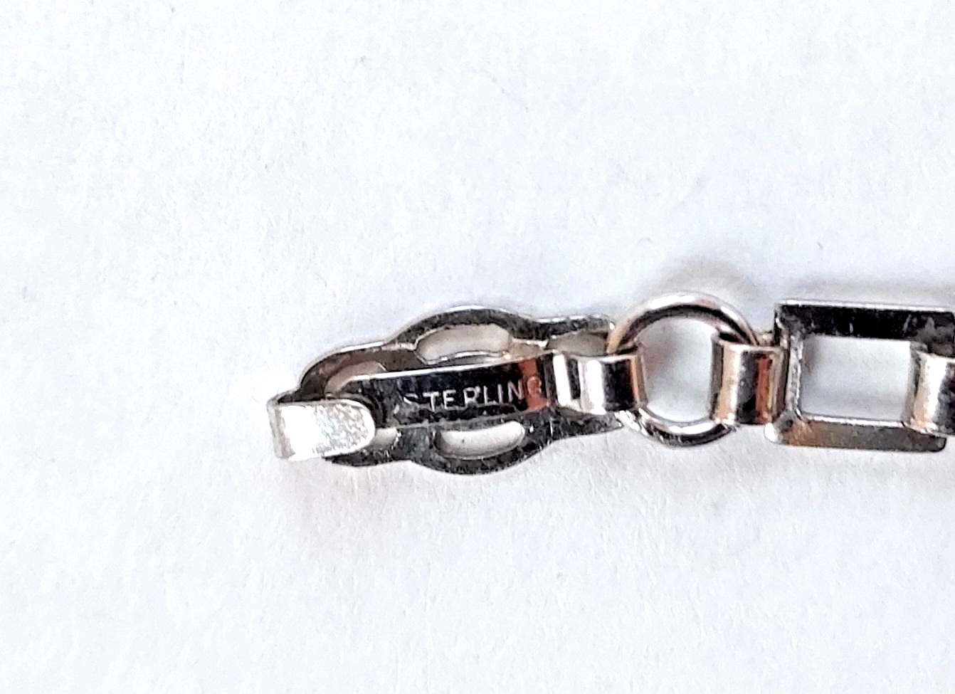 Vtg Sterling Silver Shamrock Bracelet w/Gem Heart Charms Double Flower Box Lock