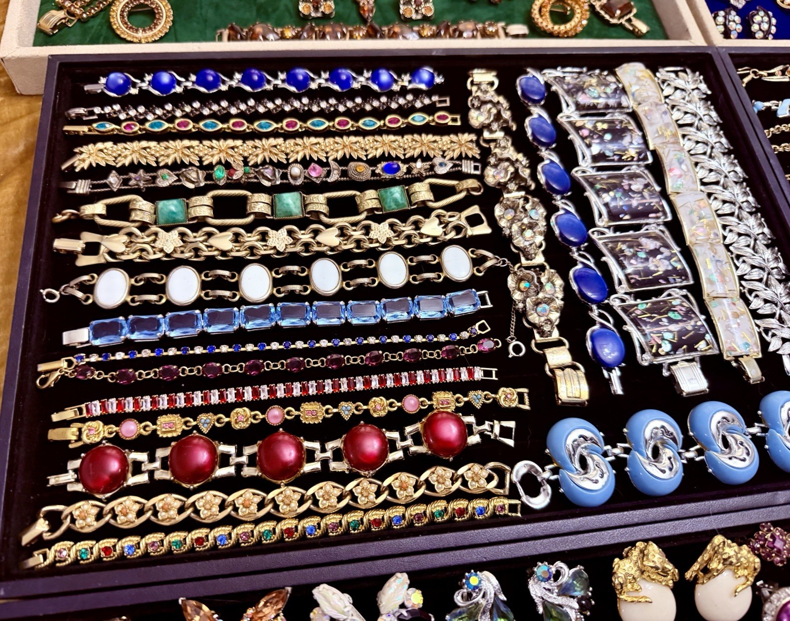HUGE Vintage Mod Rhinestone Jewelry Lot High End Schreiner Weiss Eisenberg +