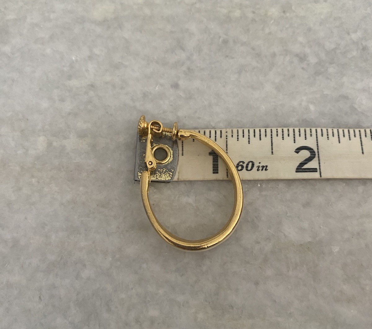 Vintage Goldette Cream Gold Hoop Adjustable Clip On Earrings
