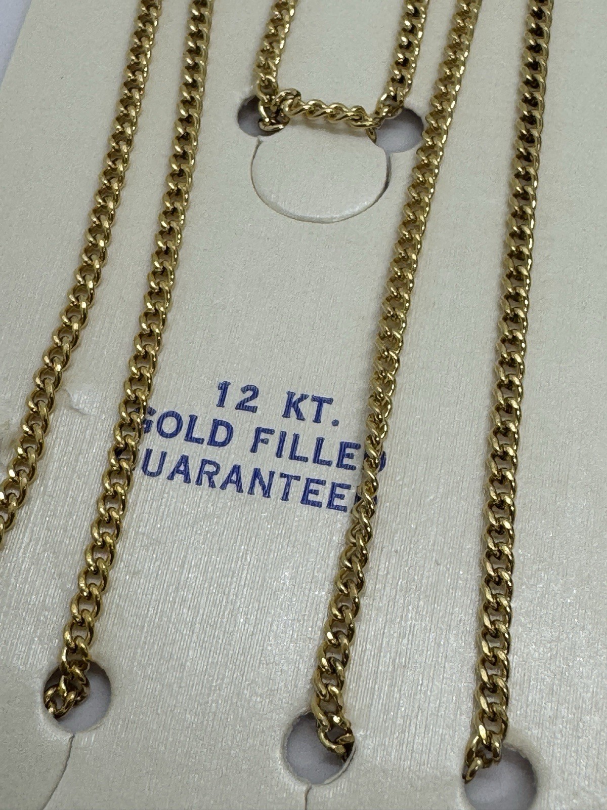 NEW (NOS) Gold Filled Chain Necklace 2mm 24″ SOLDERED LINKS
