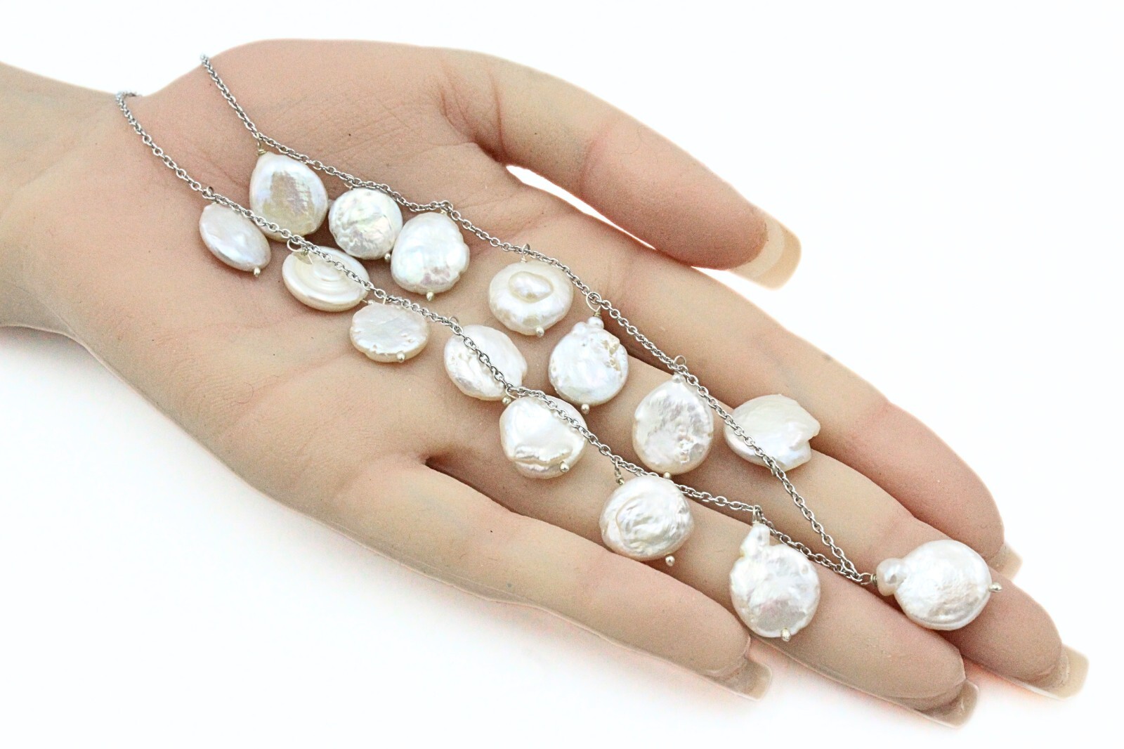 Classic HSN Freshwater Pearl Dangle Station Necklace