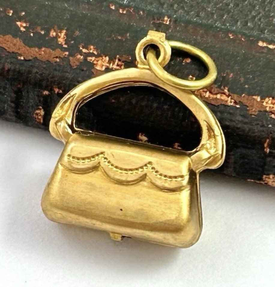 Vintage Charm Pendant Brass Purse Charm Vintage Jewelry Charm For Women Gift