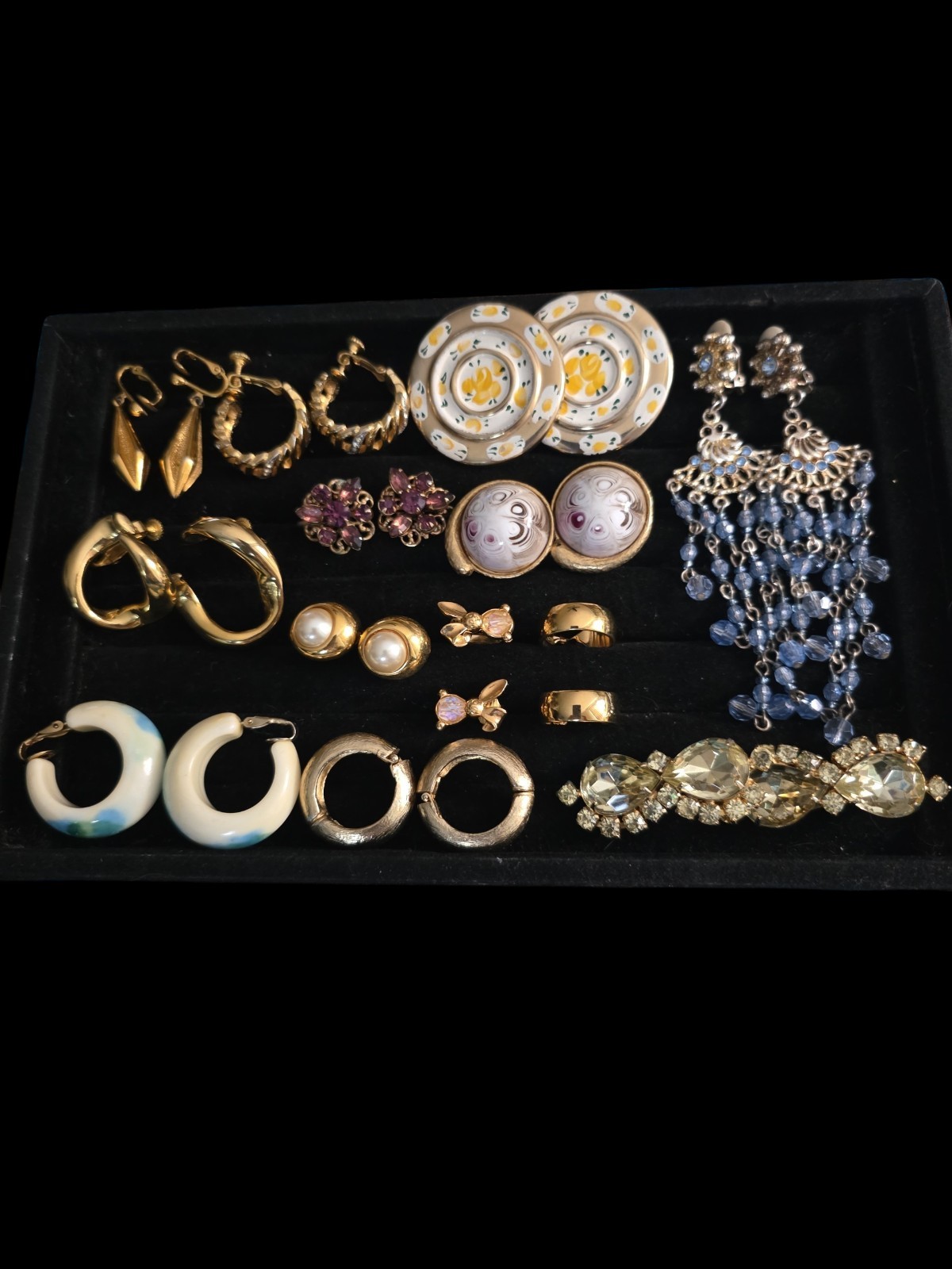 Vintage Clip Screwback Earring Lot Monet Napier Avon