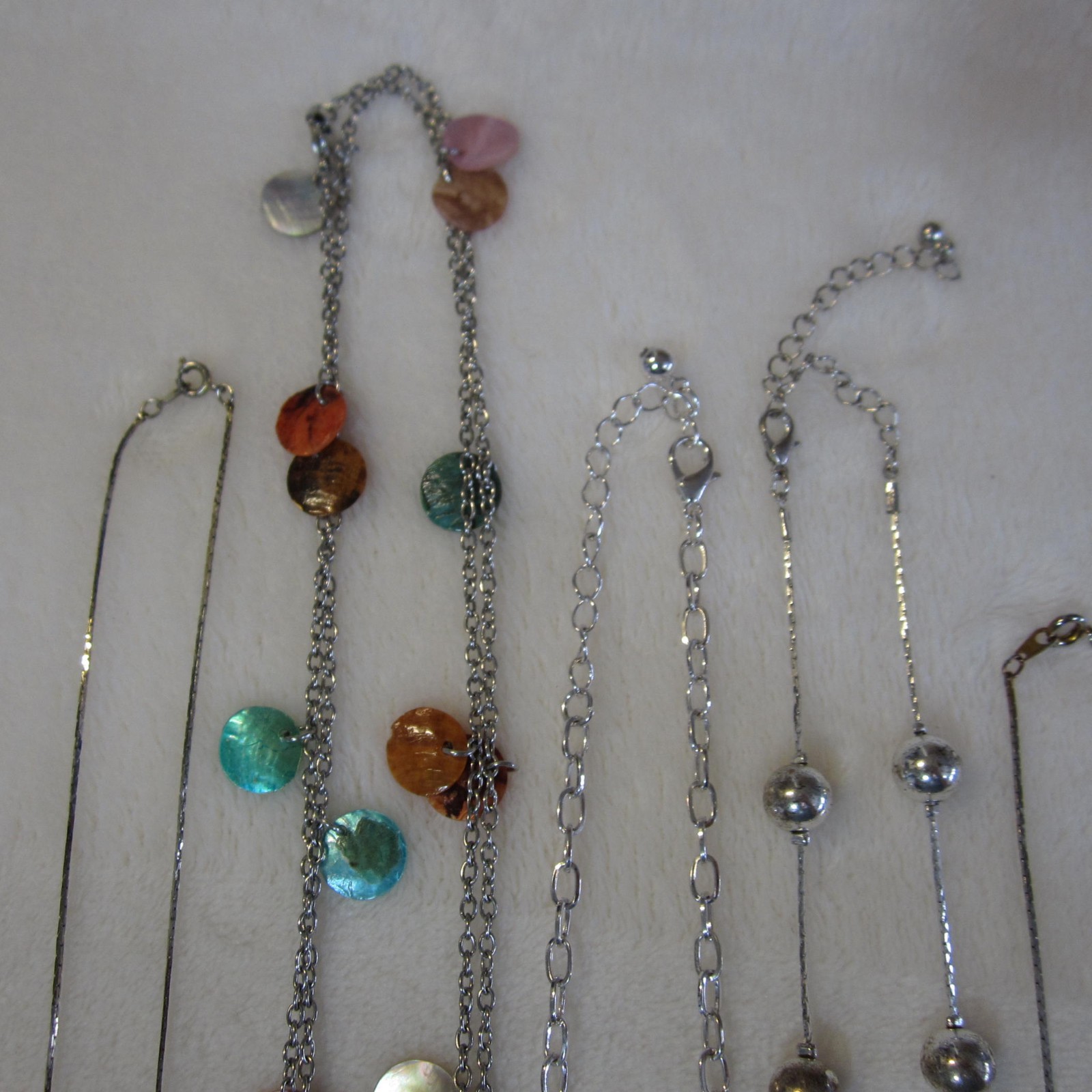 Lot of 8 Delicate Necklaces Silver/Gold Tone Crystals Shells and Beads