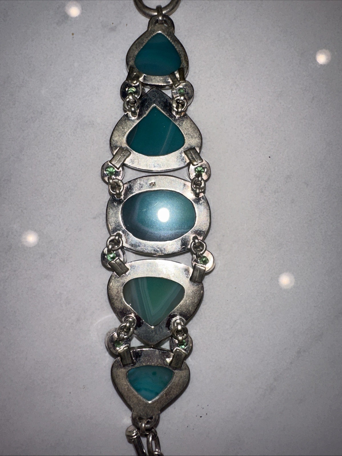 Vintage Sterling Silver Bracelet With blue agate Genstones