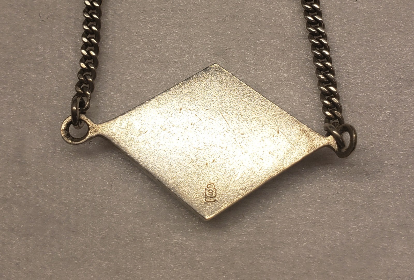 ESTATE FIND Vintage Sterling Silver Black Enamel Sorority (?) Bracelet