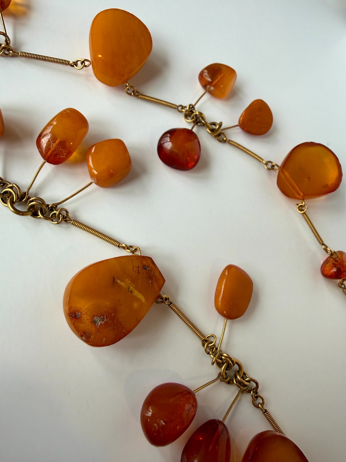GORG Vintage Natural Egg Yolk Honey Cognac Baltic Amber Necklace 28″ EXC COND