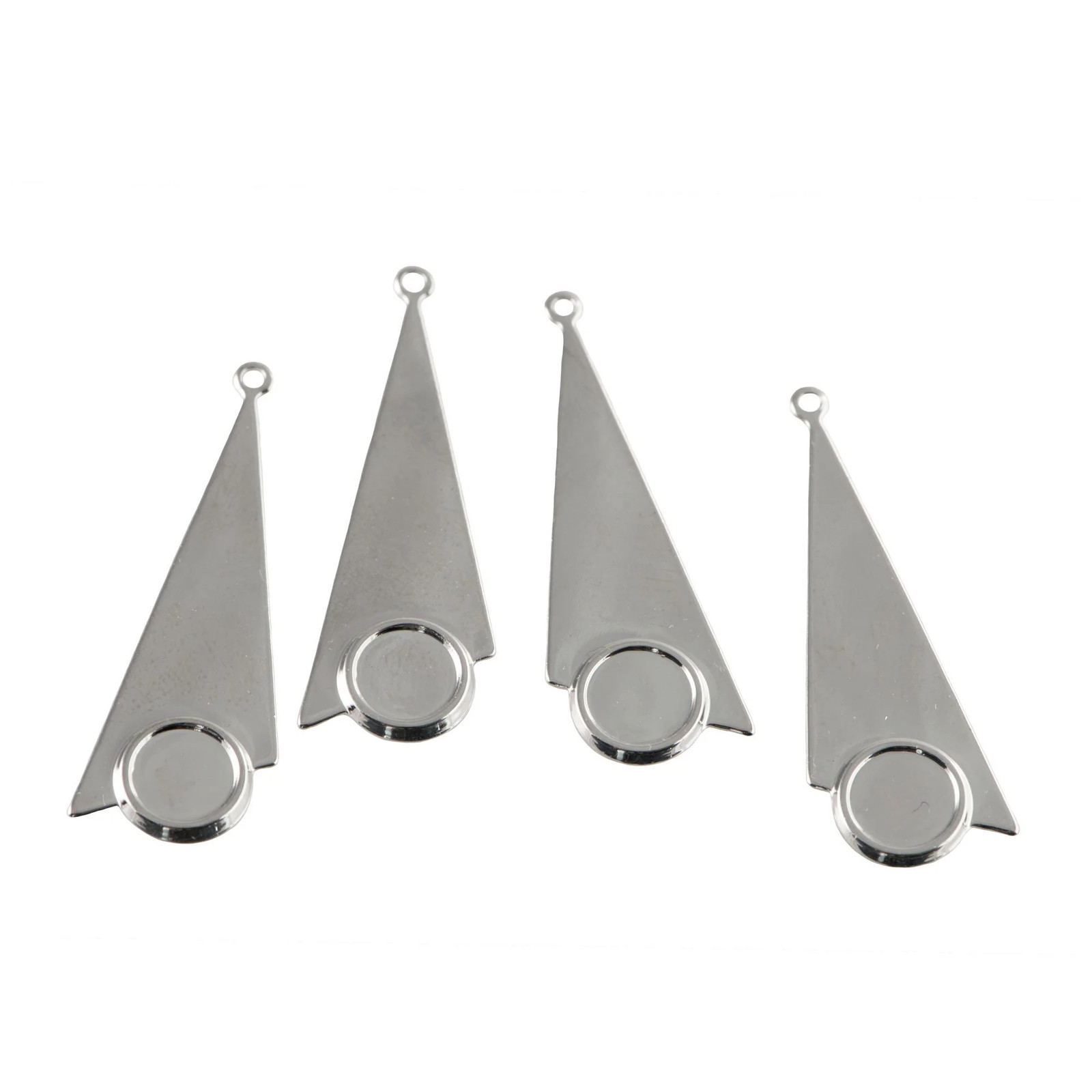 1 Loop Silver Plated Geometric Triangle Pendants with 7mm Setting 39x15mm (4)