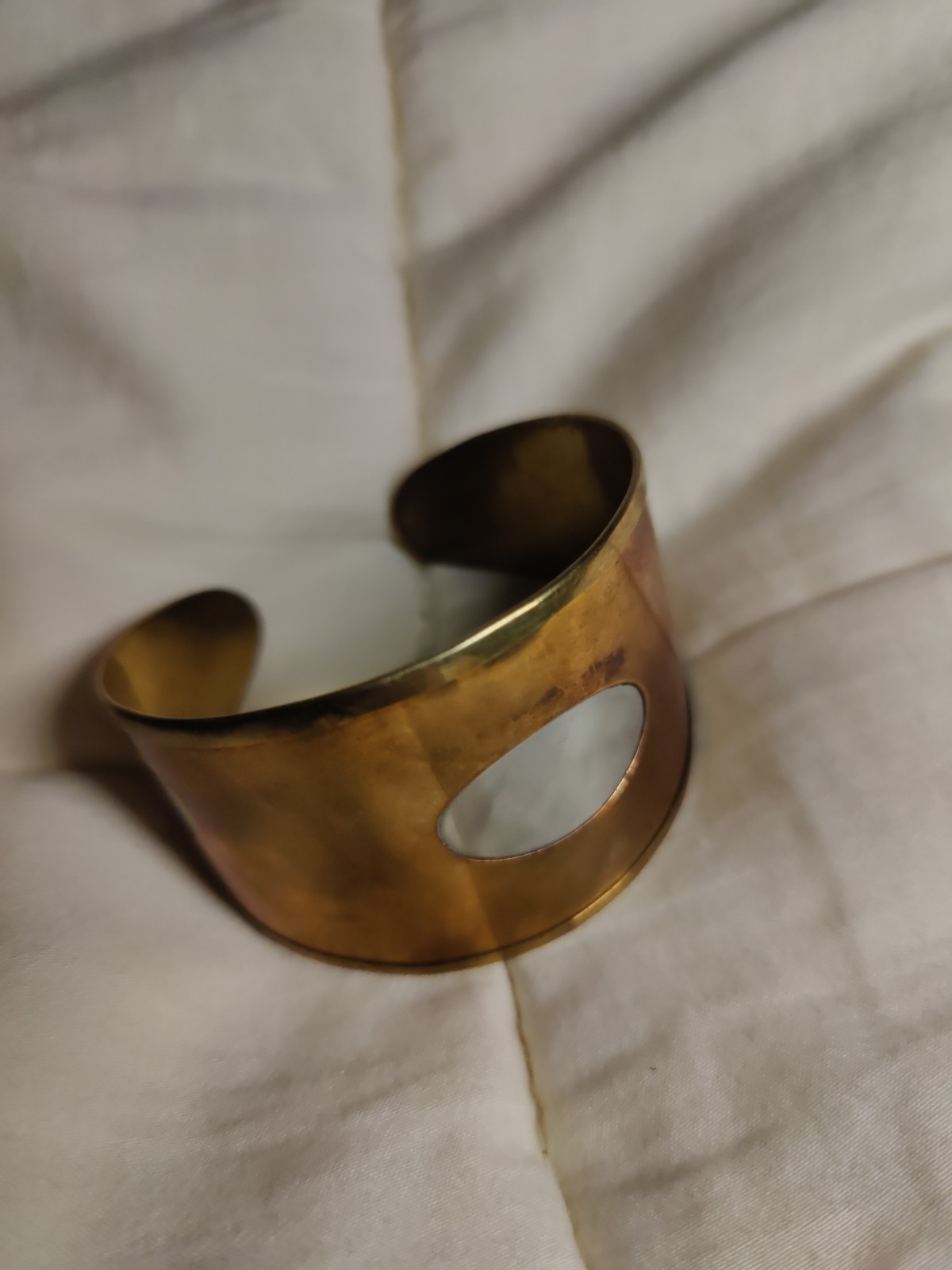 Vintage Modernist Brutalist Cuff Bracelet Copper Brass Silver Artisan