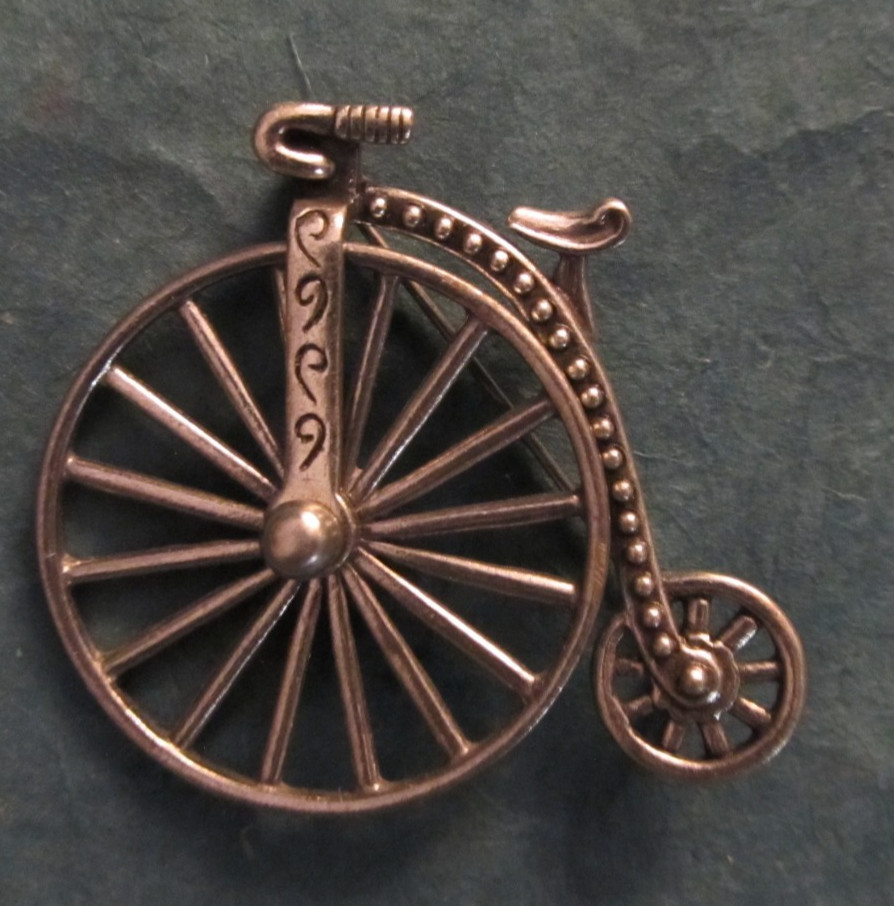 Vintage Zentall Penny Farthing Bicycle brooch / pin by JJ