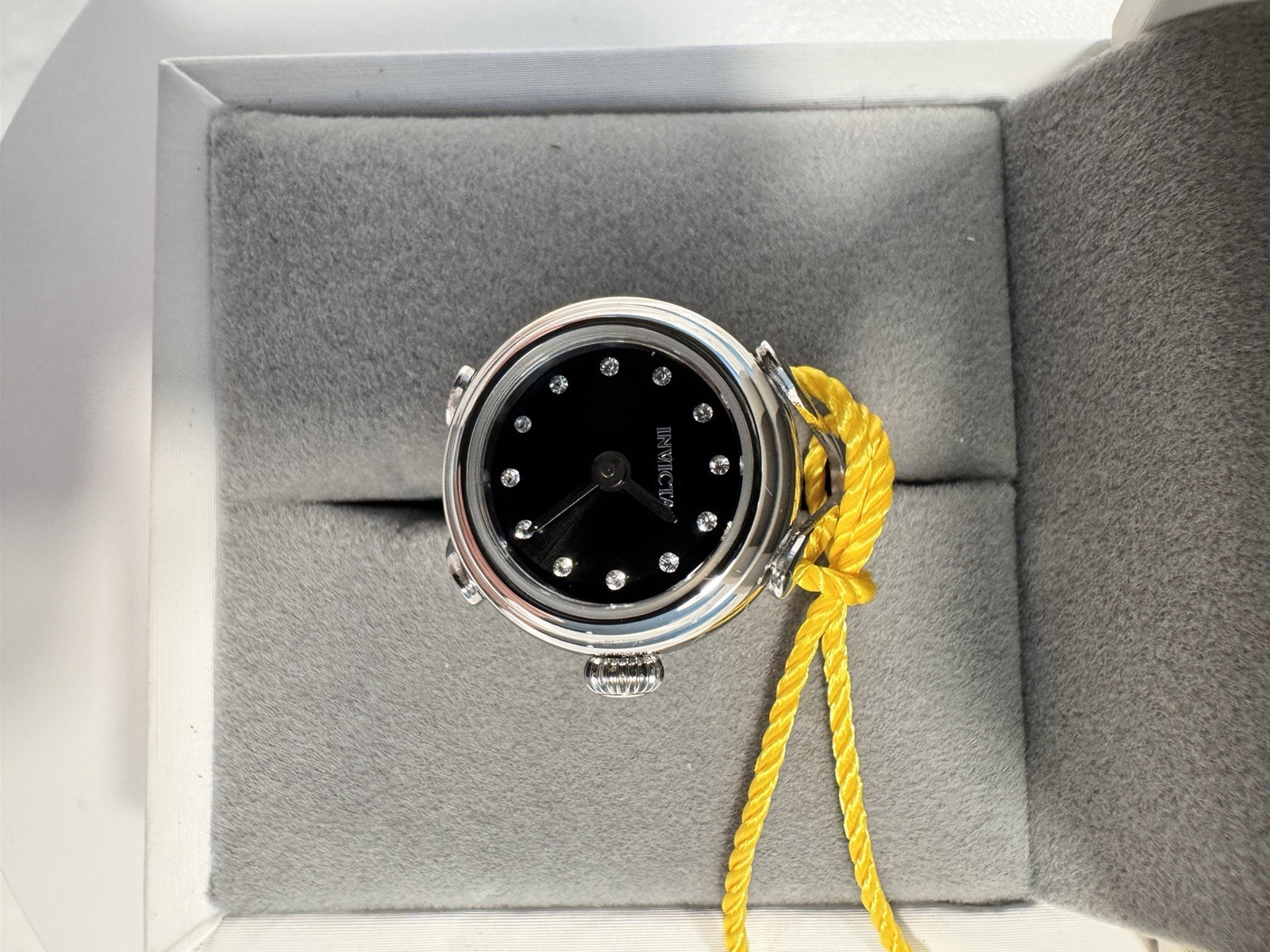 Ladies Invicta Mini Angel Adjustable Ring Watch 17.5mm Pair. 1 Blk, 1 Blue