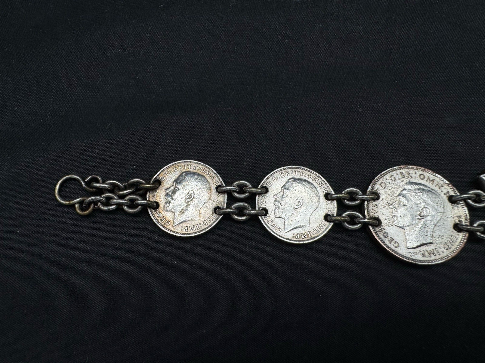 Vintage Coin Bracelet, 7.5″