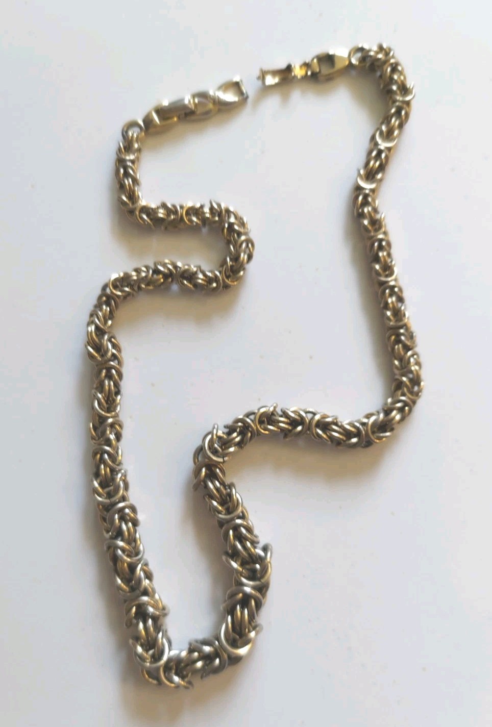 Nina Ricci Vtg Signed Byzantine Chain Necklace Gold Plated 17, 18″ w Extender
