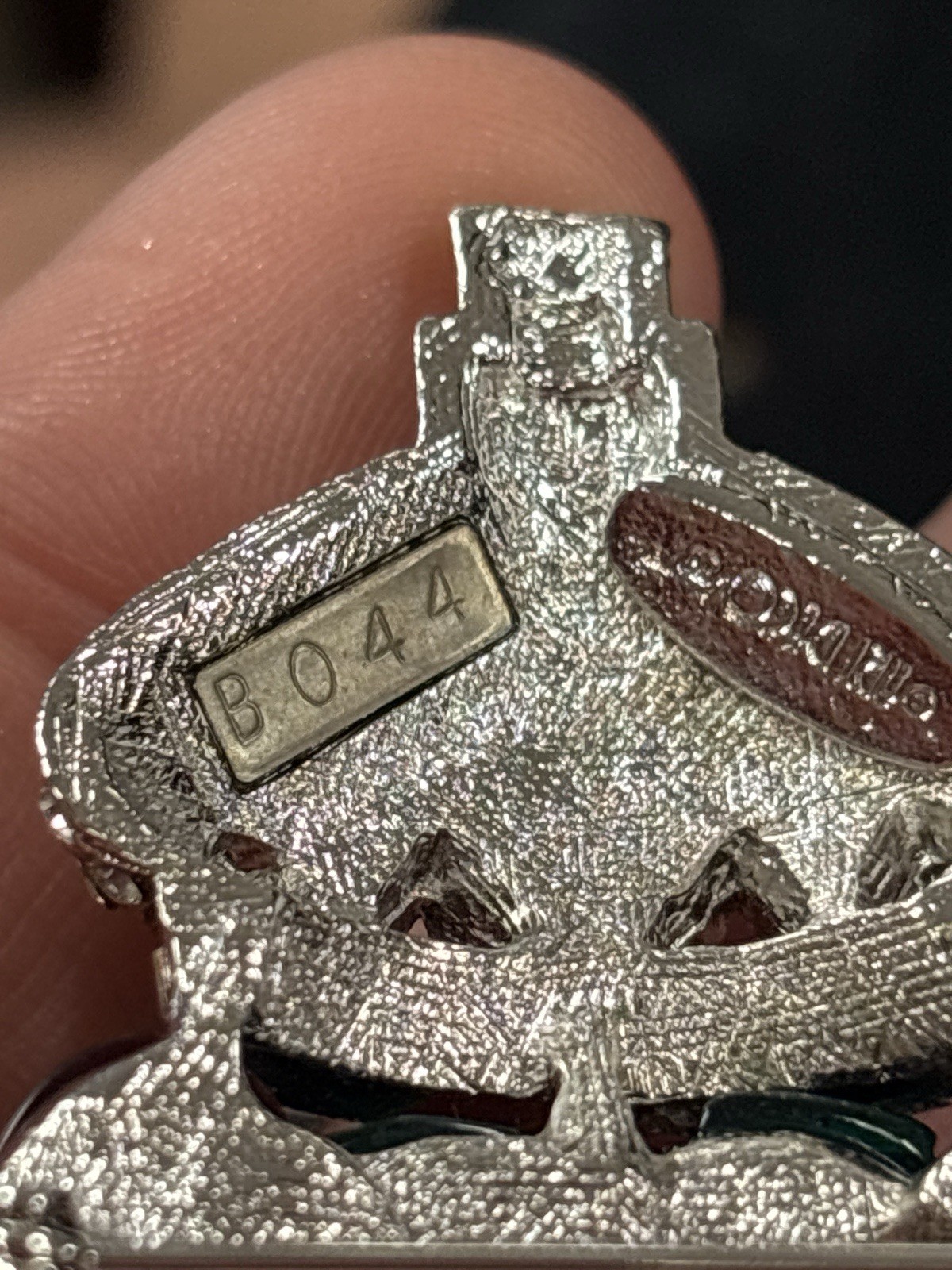 RARE Signed ART DECO 89 Floral Basket Brooch Pin Rhinestone Resin UNWORN HTF