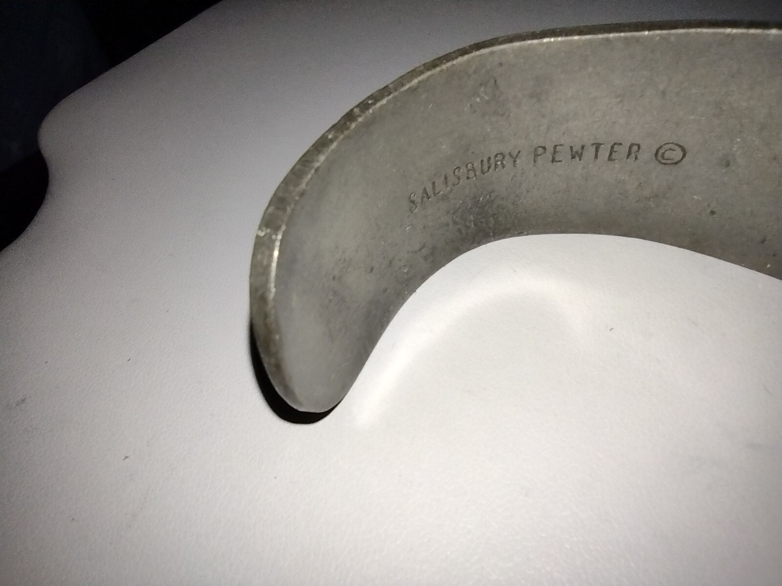 Vintage Salisbury Pewter Floral Cuff Bracelet Flower of the Month “September”