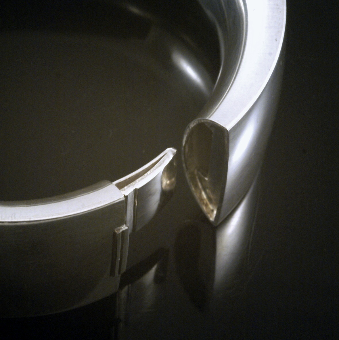 Hans Hansen – Denmark. Large Hindged Sterling Silver Bangle – 1960s