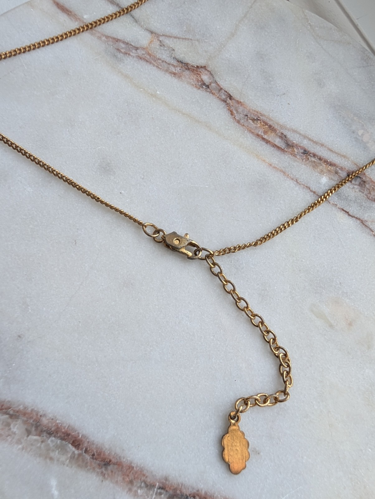 Vintage Courrèges Paris Gold-Tone Diamanté “AC” Logo Necklace