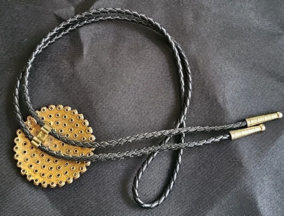 Vintage PINK Rhinestone Lariat Bolo Leather Necklace