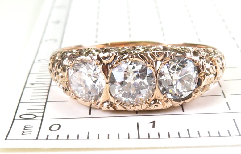 Antique 1920’s European Diamond Engagement Ring 10K Rose Gold 9 UK-R1/2 EGL USA