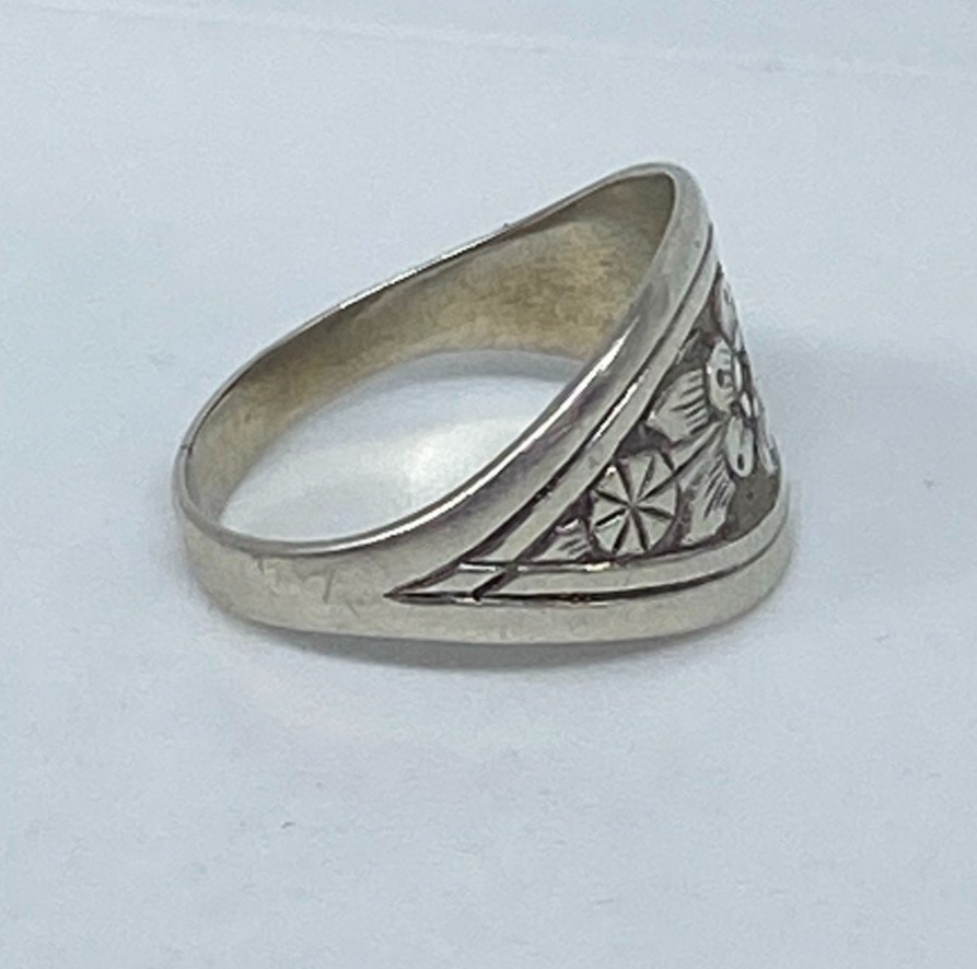 Rings Silver 875 Size 6.75. Weight 2.83 g. Soviet Vintage Jewelry USSR
