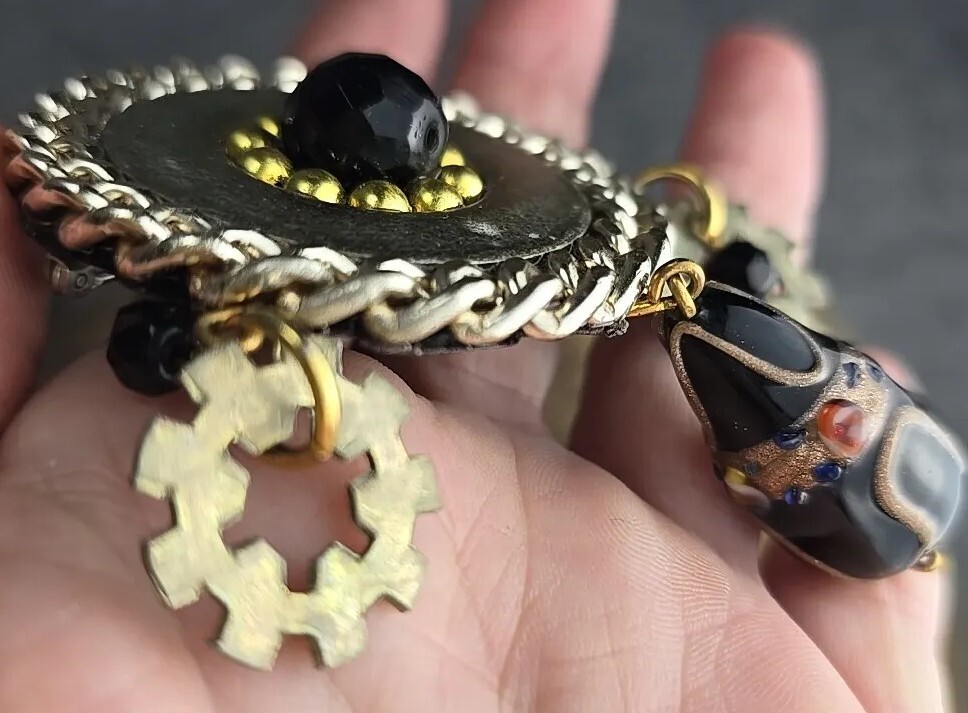 Heavy Metal Steam Punk Broach Artist Signed