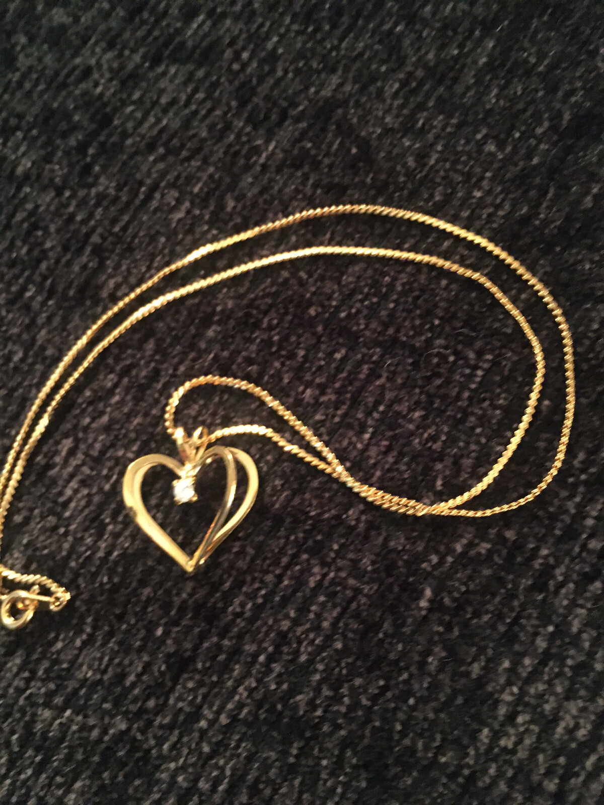 Valentine Necklace Heart Pendant Gold Overlay 3D gift Jewelry
