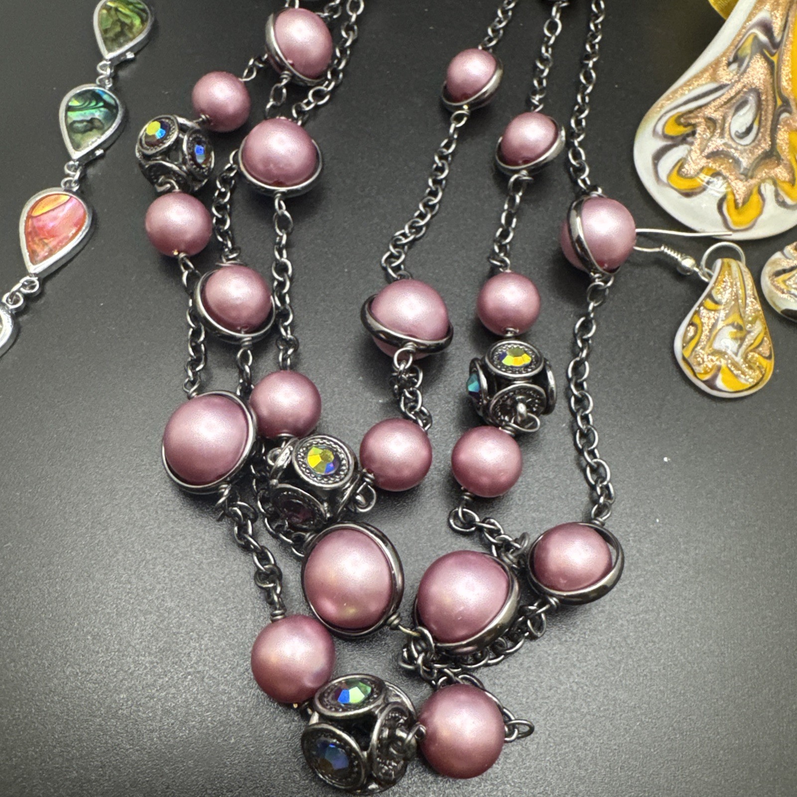 Vintage Costume Jewelry Lot Matching Necklace Earring Sets Boho Statement