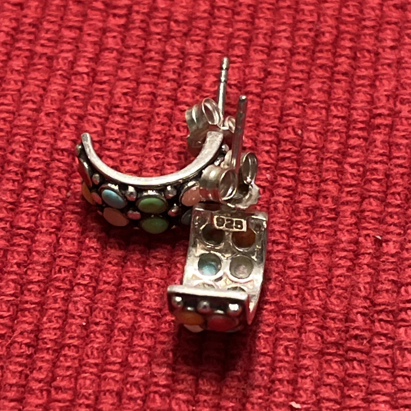 925 SILVER EARRINGS AND MATCHING PENDANT WITH GEMSTONES 9 GRAMS
