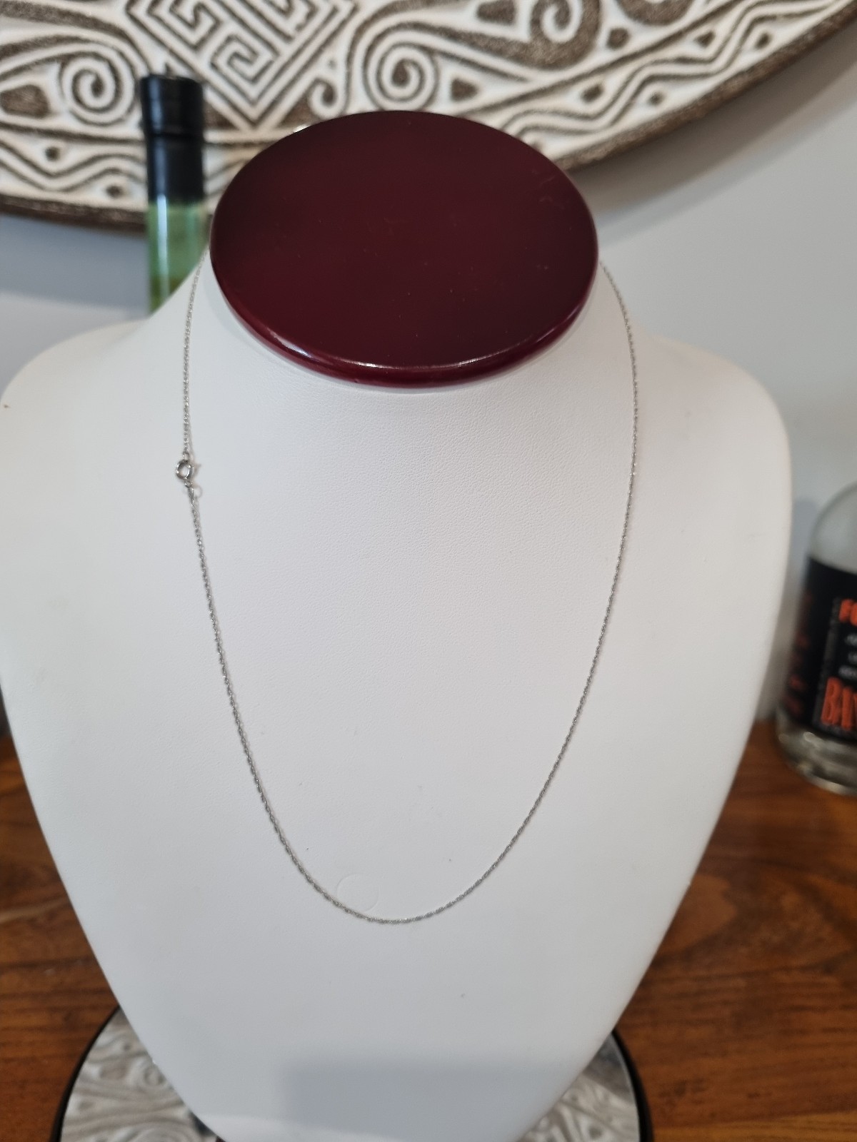 Vintage 10k White Gold Chain Necklace USA made See Video .57gm 46.5cms 18.25inc