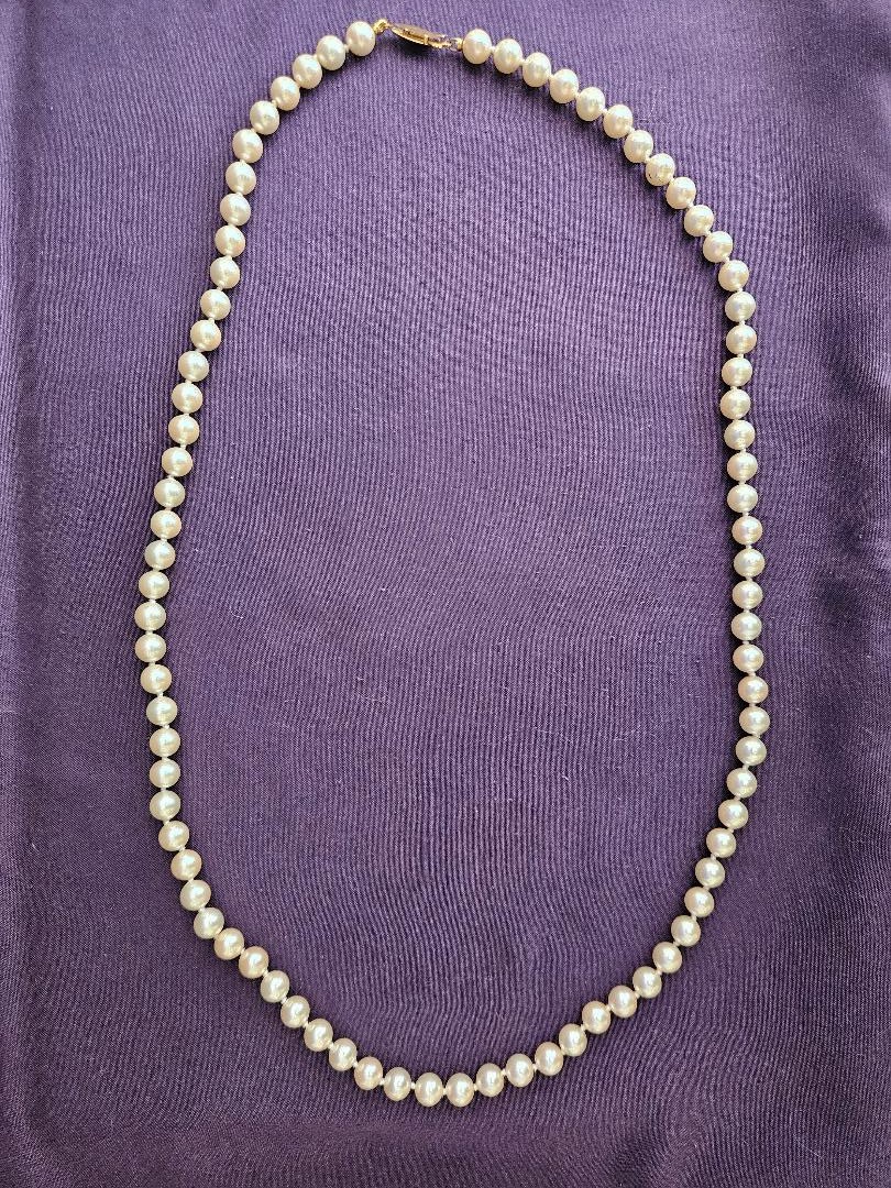 30″ Cream 1 cm Imitation Pearl Necklace with Fishhook Closure
