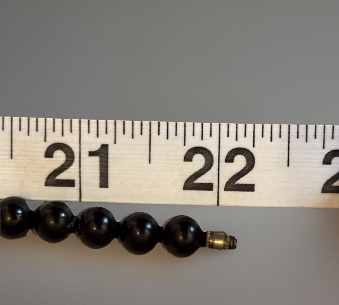 Vintage Gold And Black Beaded Necklace 22 Inches Long