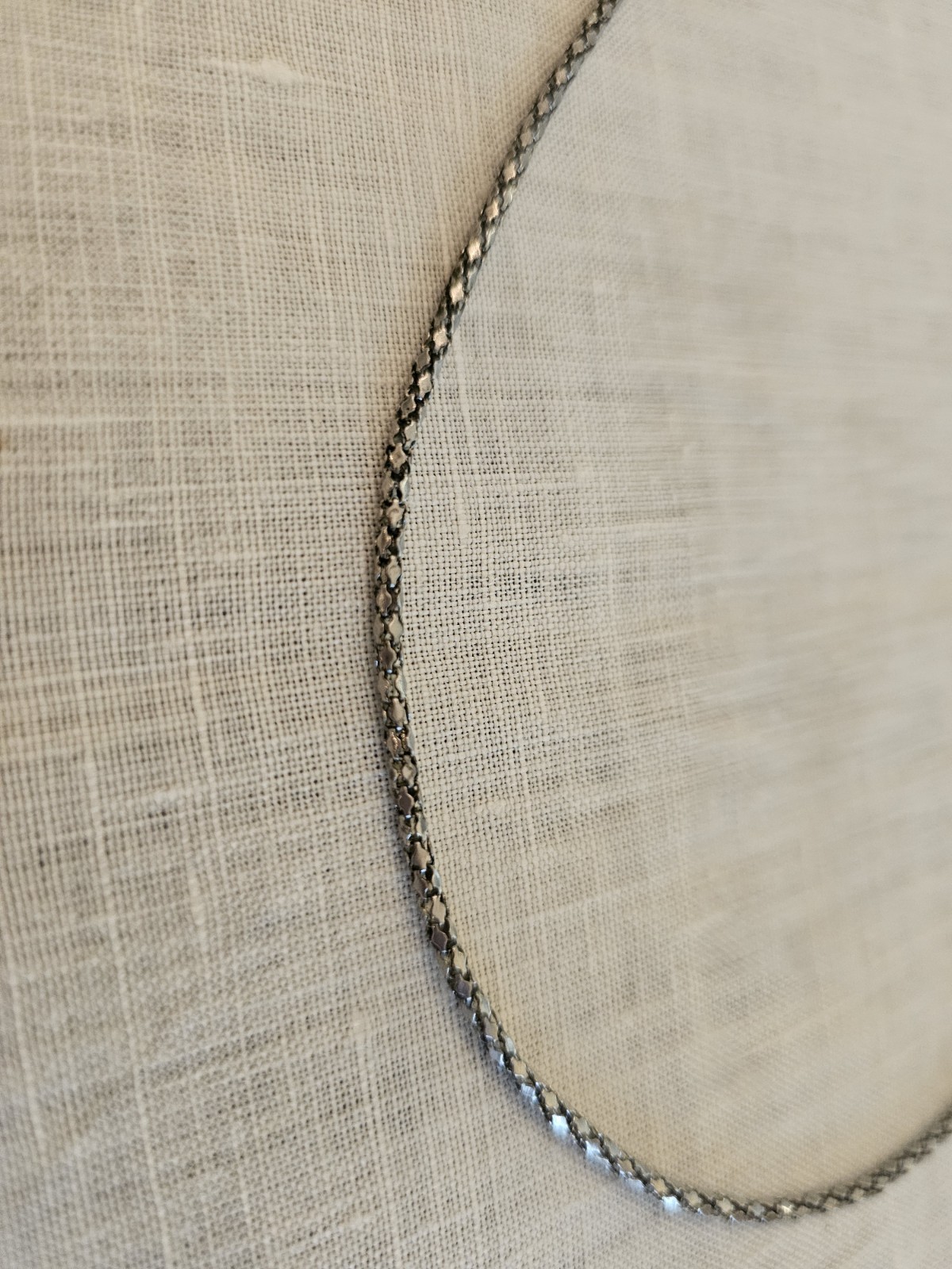 Vintage Oxidized Silver Tone Popcorn Chain Necklace 19″
