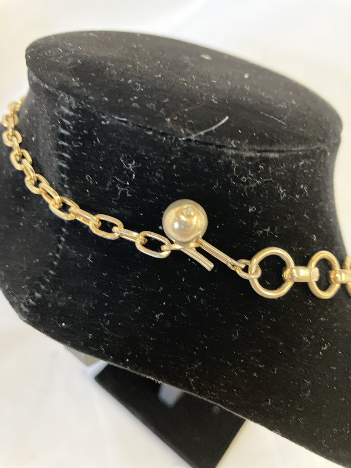Vtg Gold Tone Chain And Disks Necklace 17” Hook Clasp Very Good Preowned