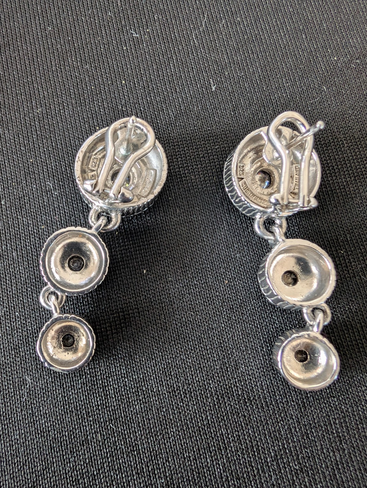 JUDITH RIPKA 925 Silver Twist Dangle Earrings