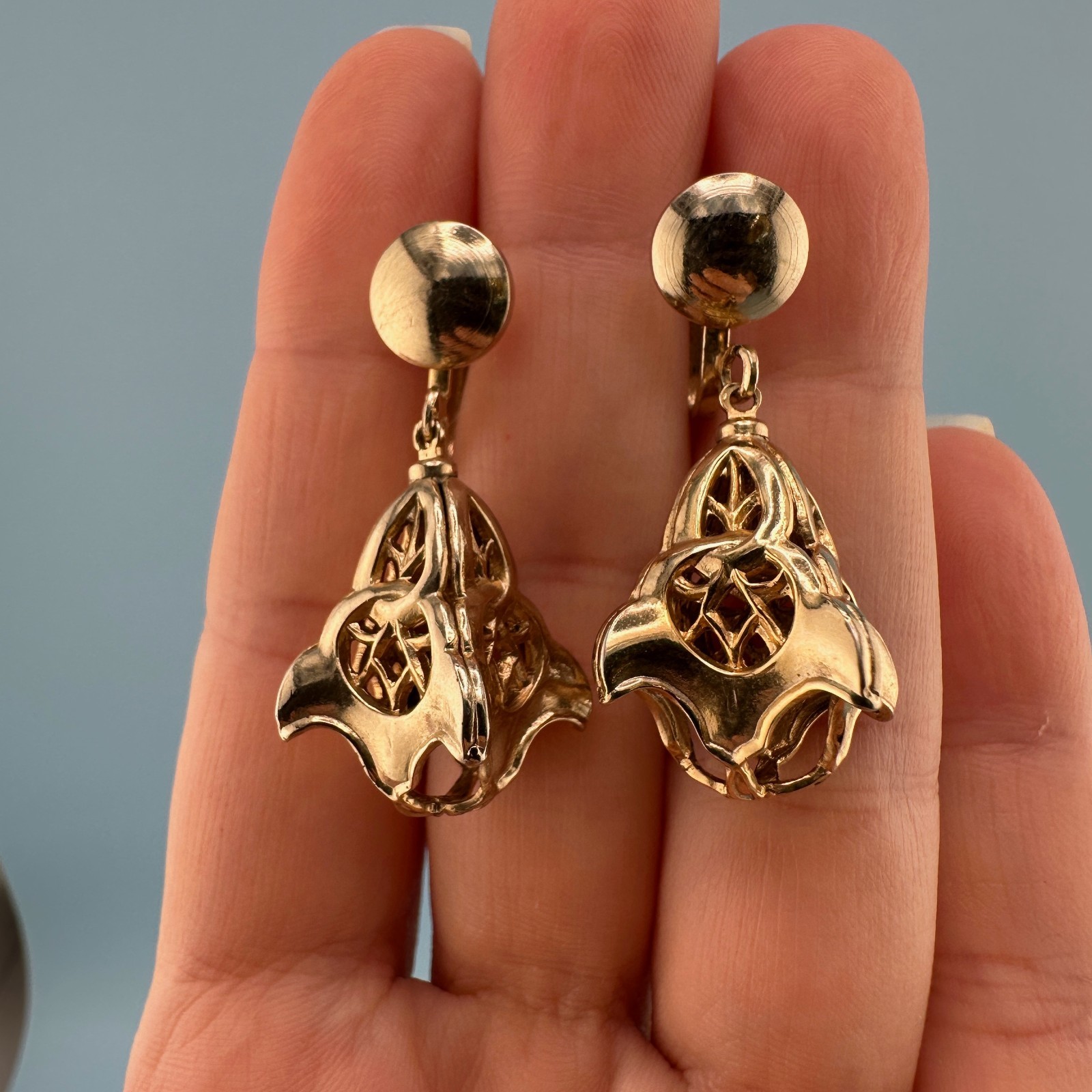 Vintage Earrings Lot Dangle Statement Balls Drop Hoop Etruscan Some Signed
