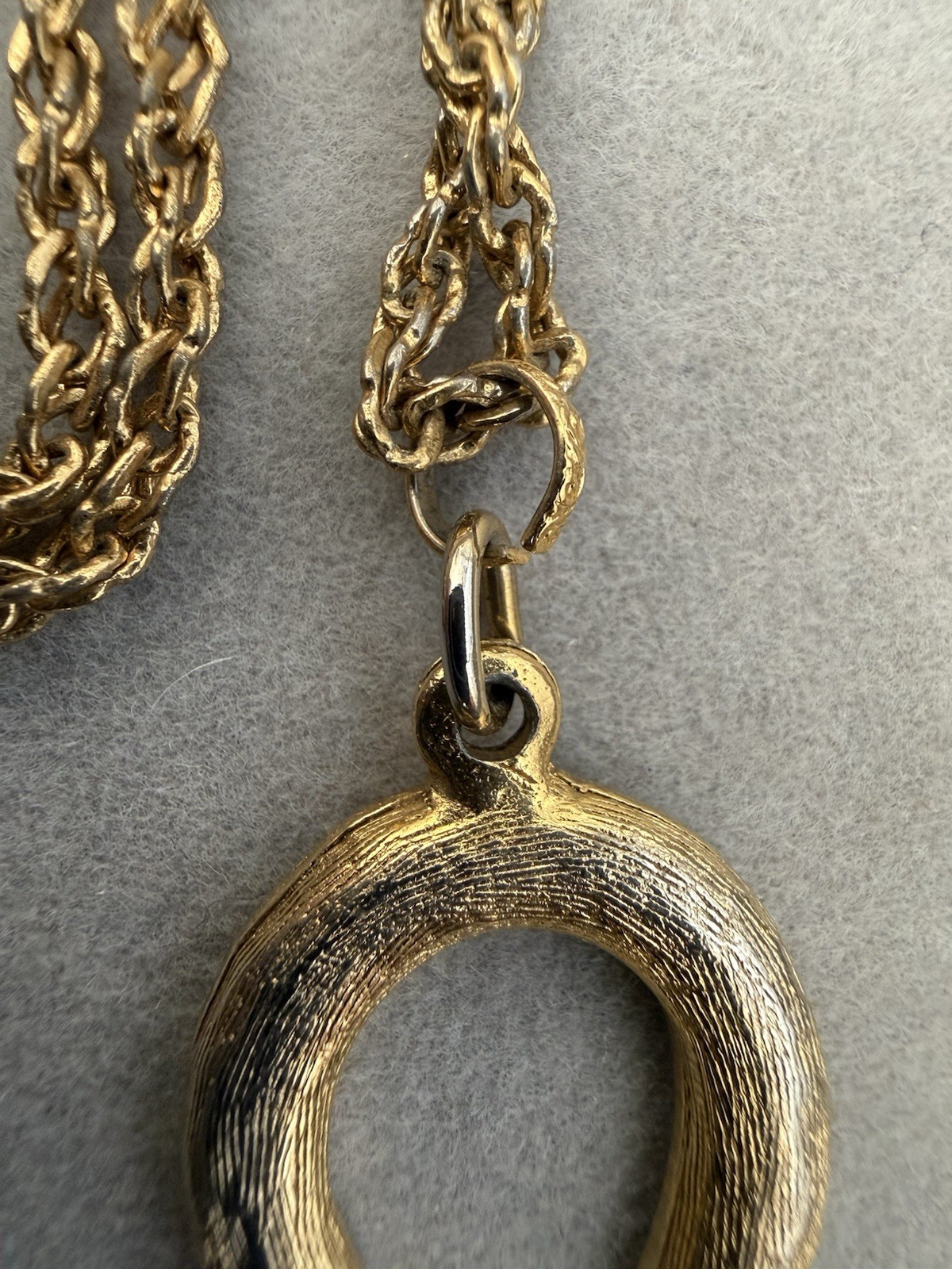 Vintage Accessocraft Egyptian Revival Ankh Pendant Necklace Enamel w/Gold Finish