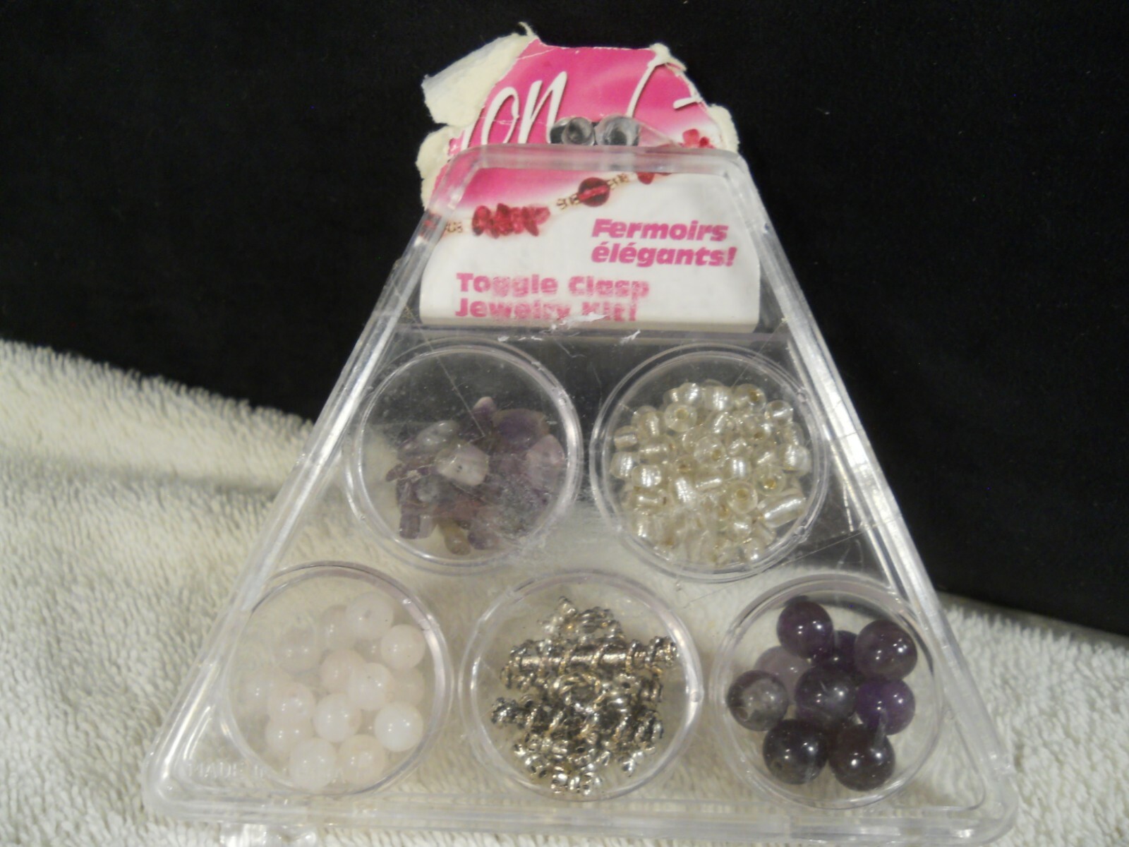 Lot of 7 Kits “Fashion Glass” Amethyst (Purple) Bead Toggle Clasp Jewelry