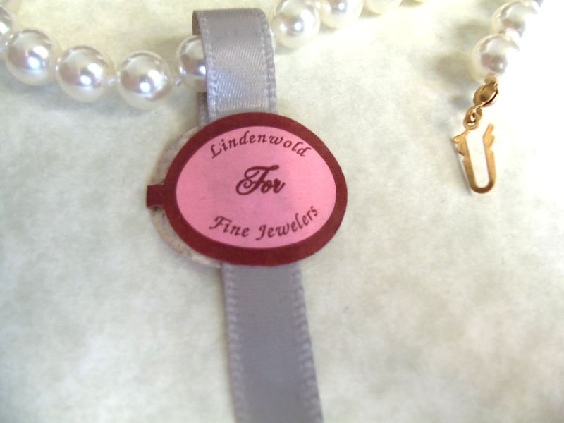 VINTAGE PEARL BEAD NECKLACE&BRACELET SET tag read LINENWOLD JEWELERS