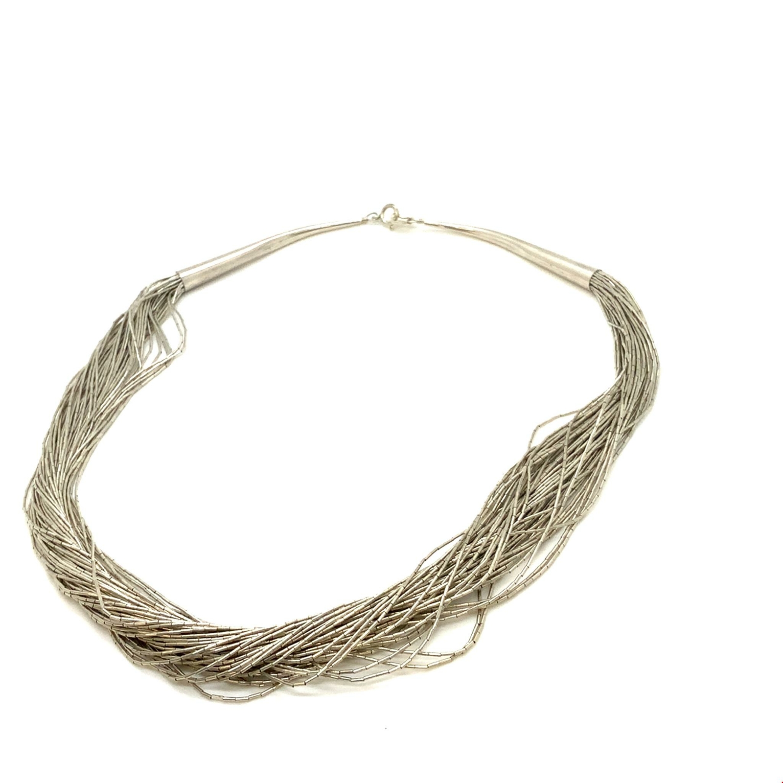 Vtg Signed 925 Carolyn Pollack Liquid Silver Multi Strand Design Necklace 20 1/4