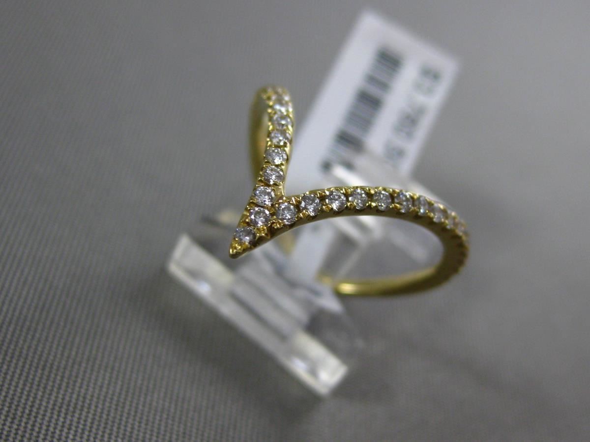 ESTATE LARGE .30CT DIAMOND 18KT YELLOW GOLD 3D V SHAPE BUTTERFLY RING F/G VVS/VS