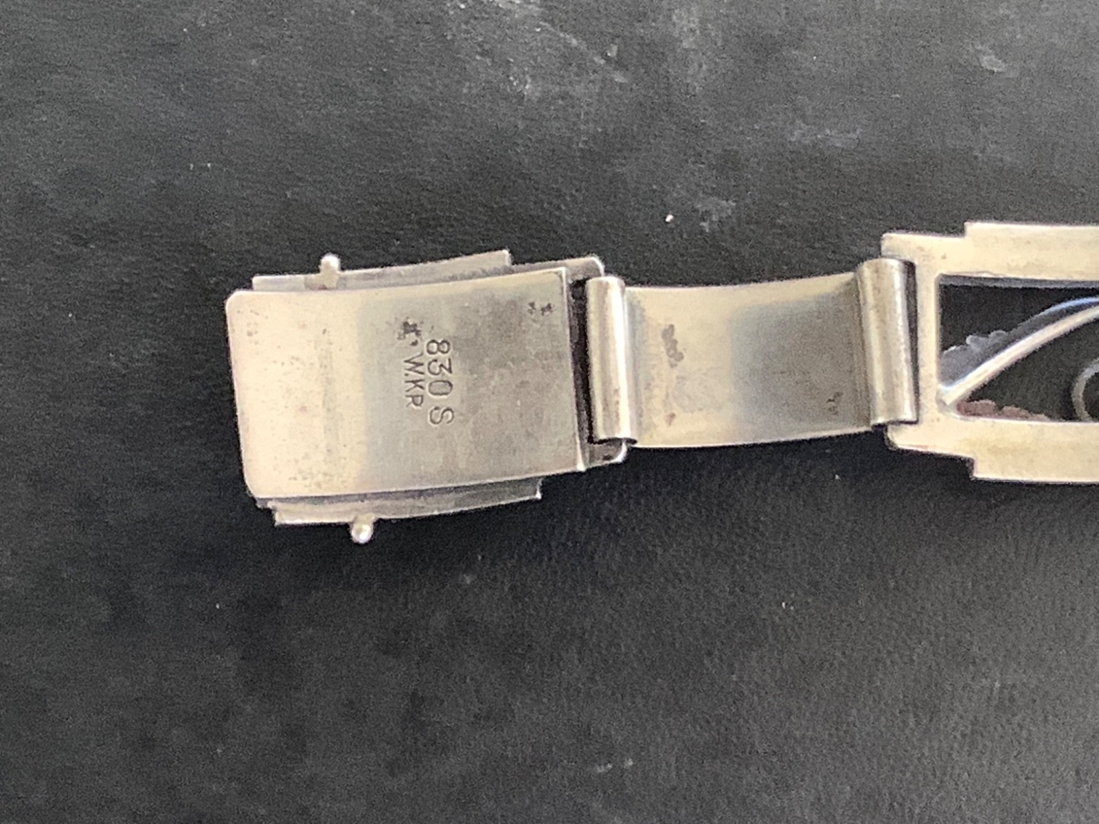Vintage Sterling Link Bracelet – Marked “830s WKR” – 35 grams – 7 1/2 inch long