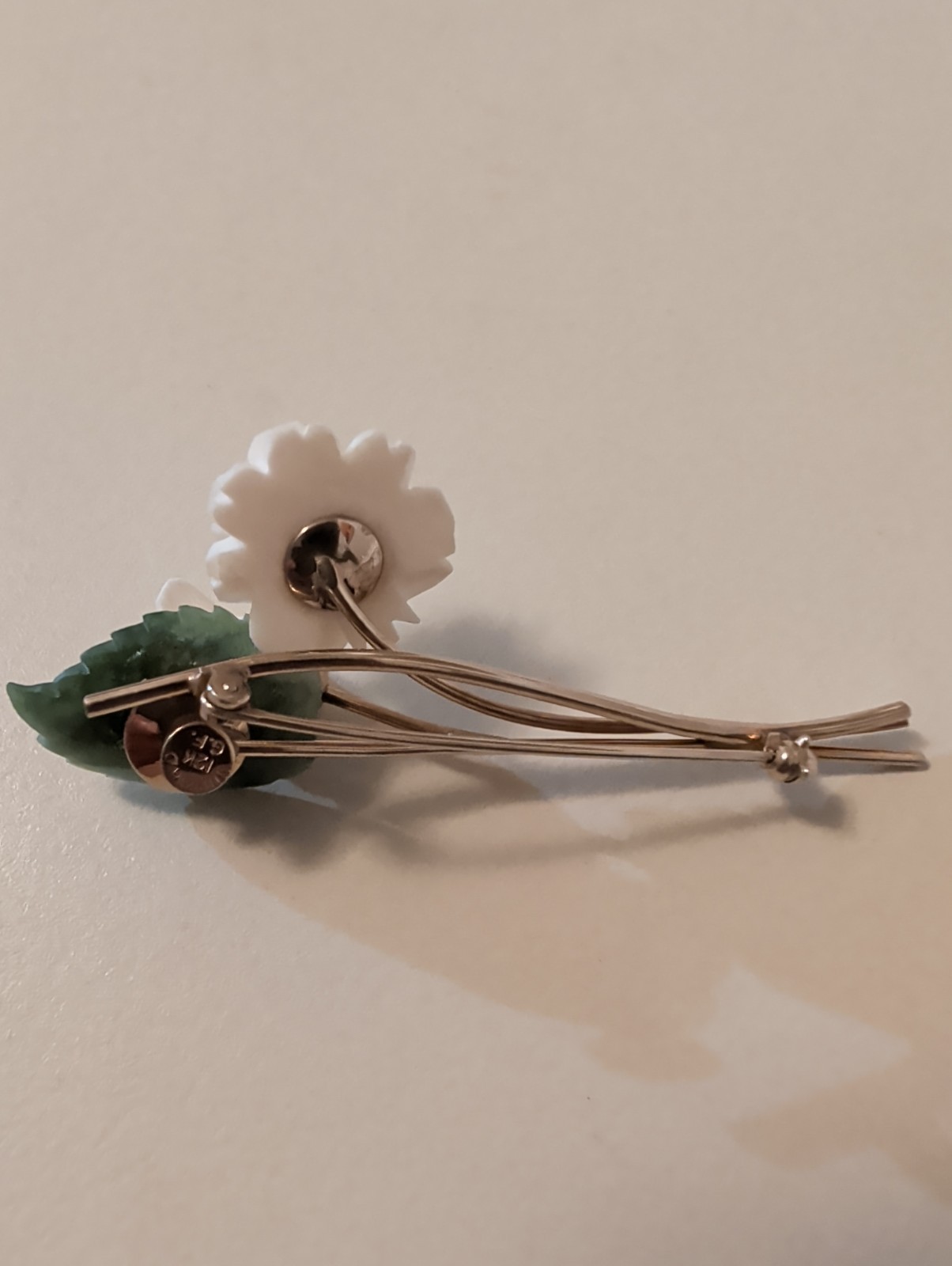 Vintage Winard 12K Gold Filled Flower Brooch Pin Cream Flower