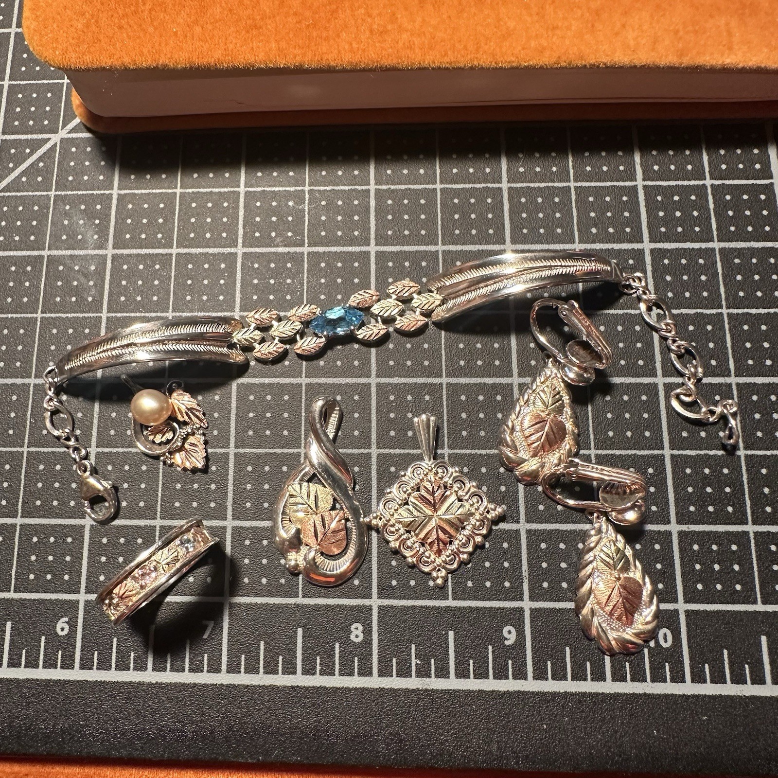Coleman Black Hills Gold Sterling Silver & Solid 12k Mixed Jewelry Lot Gem 925