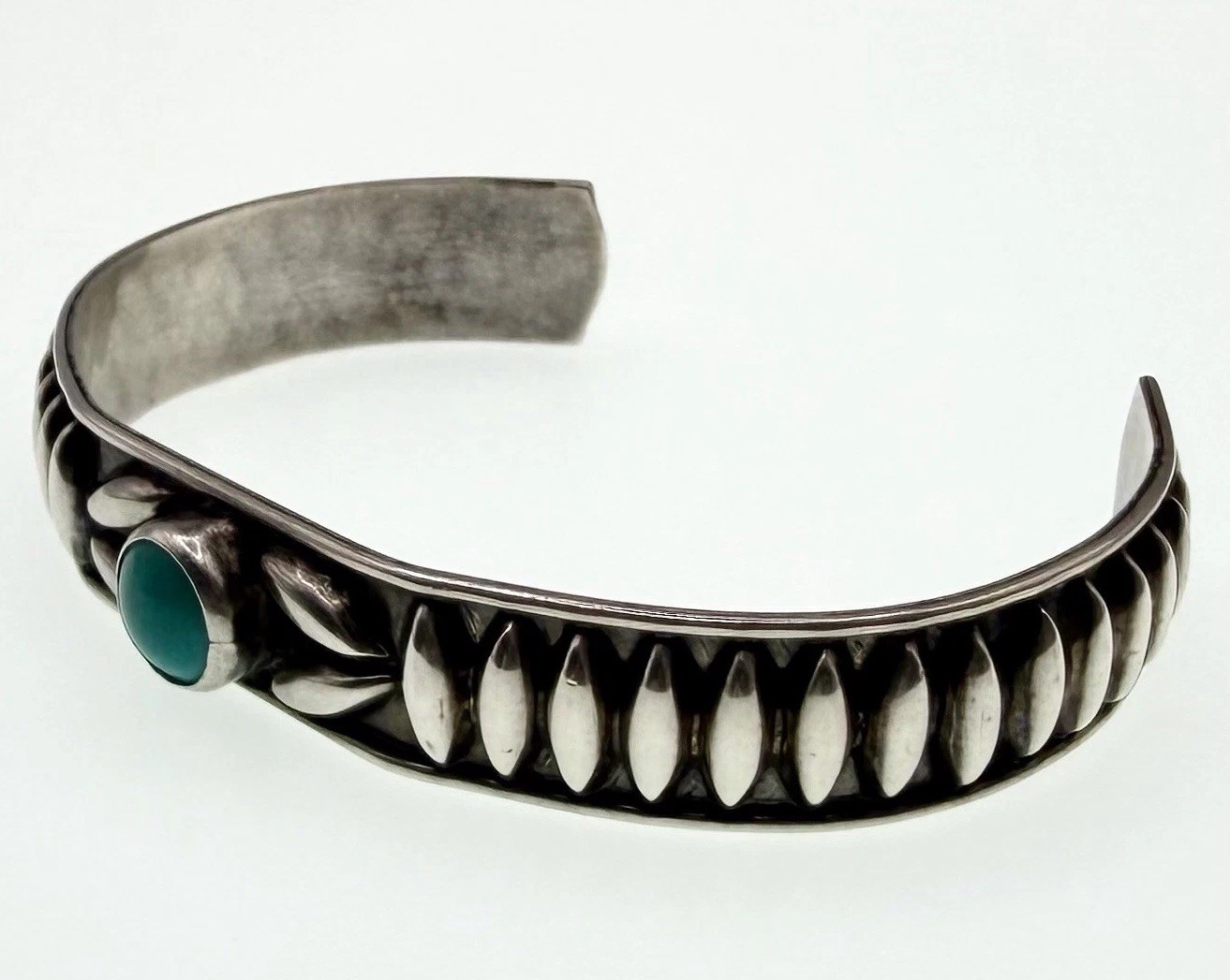 Vintage Plata de Jalisco JFCM Sterling Silver Cuff Bracelet Guad Mex Turquoise